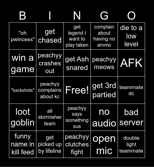 Apex bingo! Bingo Card