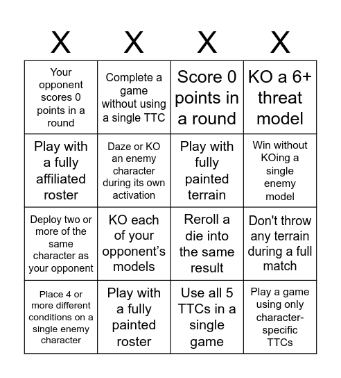 MCP LEAGUE BINGO Card