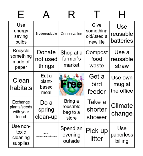 Earth Day Bingo Card