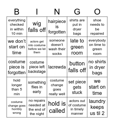 tech week bingo Card