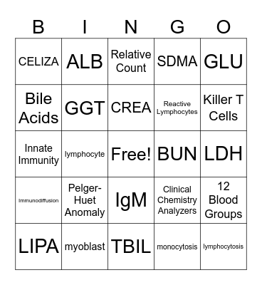 Lab 2 Bingo Card