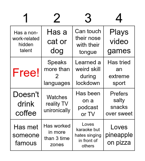 Find Someone Who... Bingo Card