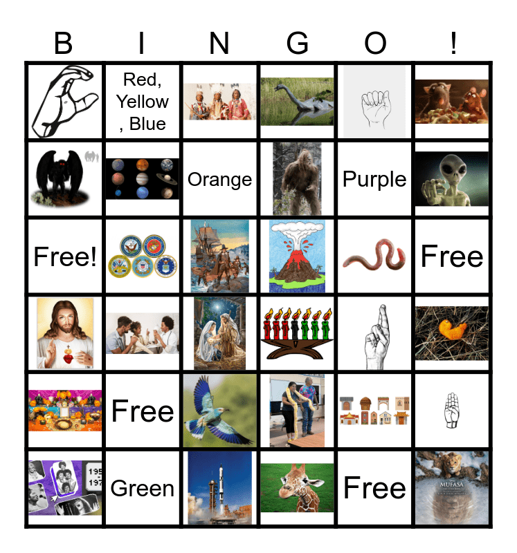 Kinder Review Bingo Card