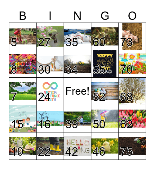Spring-o Bingo Card