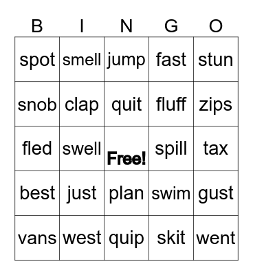 Mastery Review Bingo Card