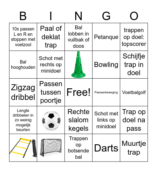 Voetbalstage Bingo Card