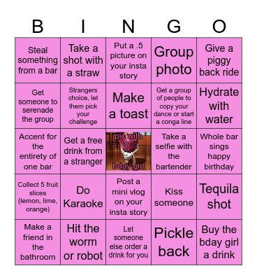 Jalyssa's Birthday Bingo Card