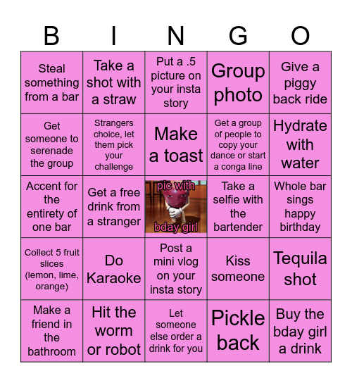 Jalyssa's Birthday Bingo Card