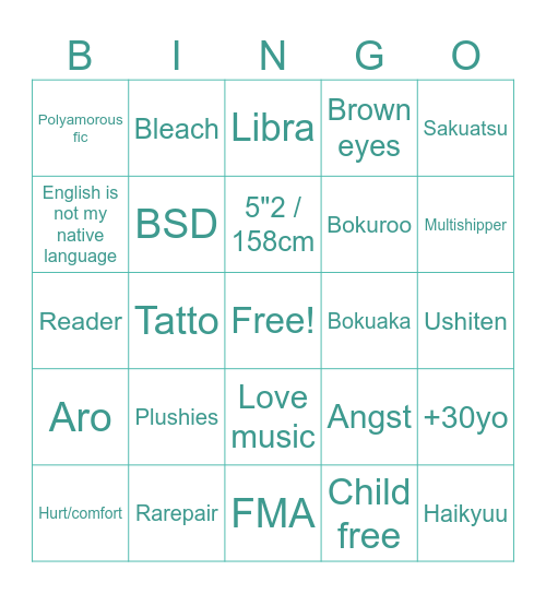 Dey Bingo Card