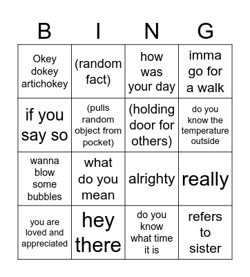 Jared bingo Card