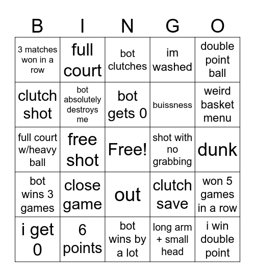 Basket random bingo Card