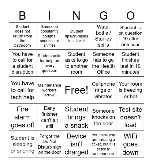 Testing BINGO Card