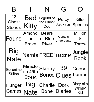 Book Bingo Card