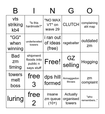 tbbf i think Bingo Card