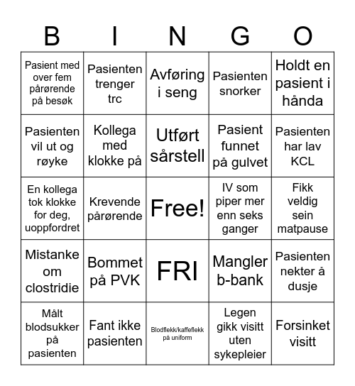 Påskebingo Card
