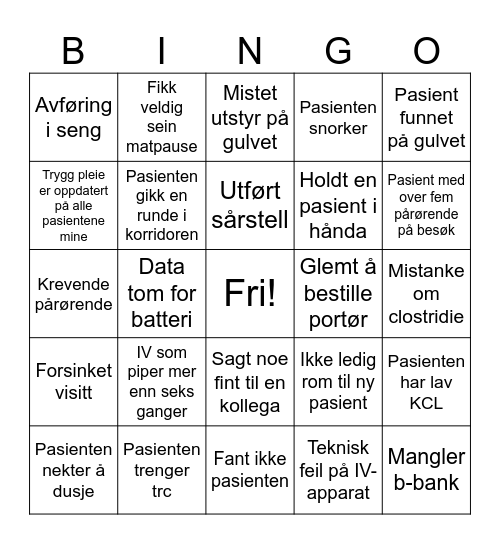 Påskebingo Card