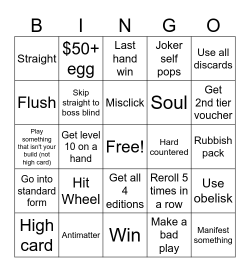 Balatro Bingo Card