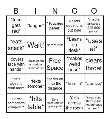 Alex Bingo Card