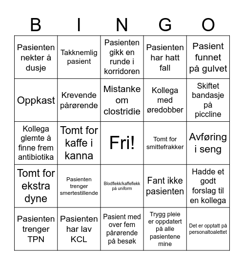 Påskebingo Card