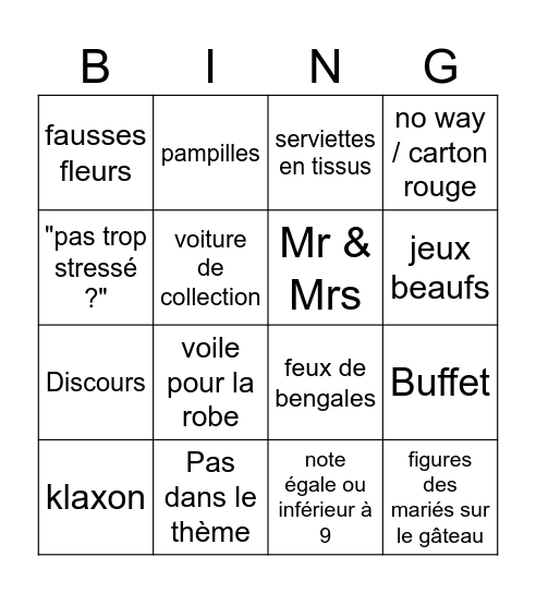 Audrey Bingo Card