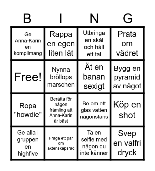 Möhippa Bingo Card
