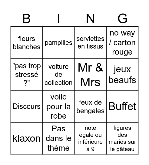 Audrey Bingo Card