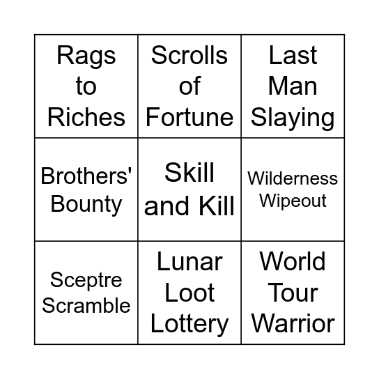 OSRSORS OLYMPIAD Bingo Card