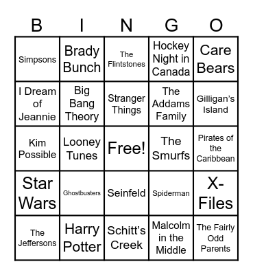 📺Theme Songs📺 Bingo Card