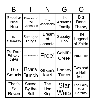 📺Theme Songs📺 Bingo Card