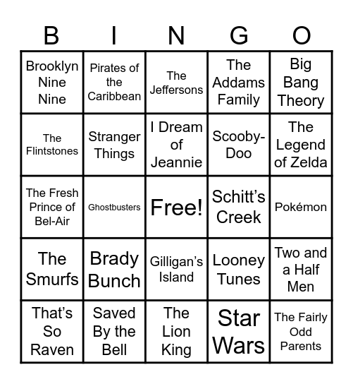 📺Theme Songs📺 Bingo Card