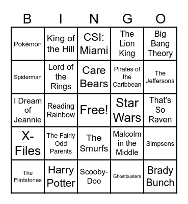 📺Theme Songs📺 Bingo Card