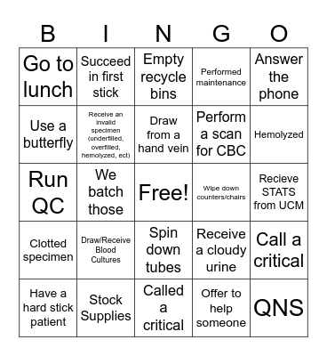 Lab Week Bingo Card