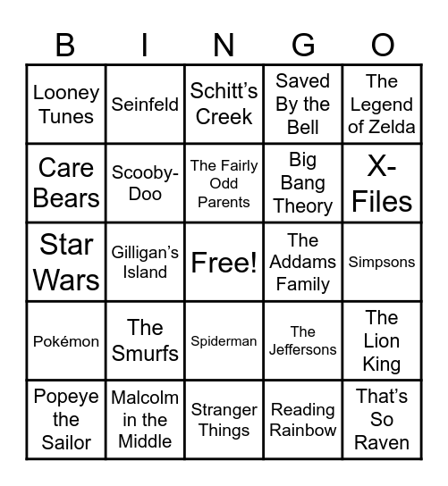 📺Theme Songs📺 Bingo Card