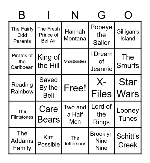📺Theme Songs📺 Bingo Card