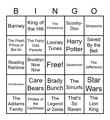 📺Theme Songs📺 Bingo Card
