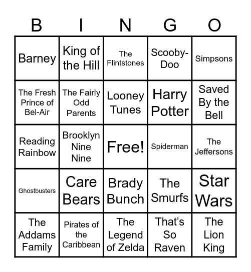 📺Theme Songs📺 Bingo Card
