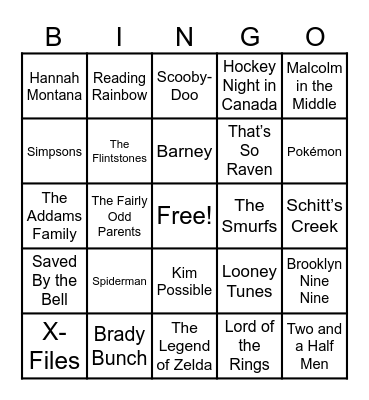📺Theme Songs📺 Bingo Card