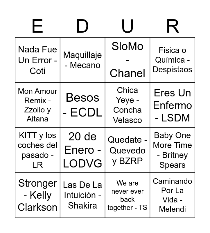 ZORIONAK Bingo Card
