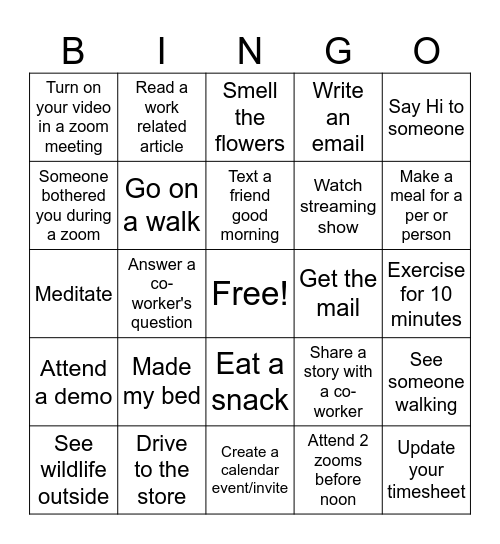 Bug Bash 4/14 Bingo Card