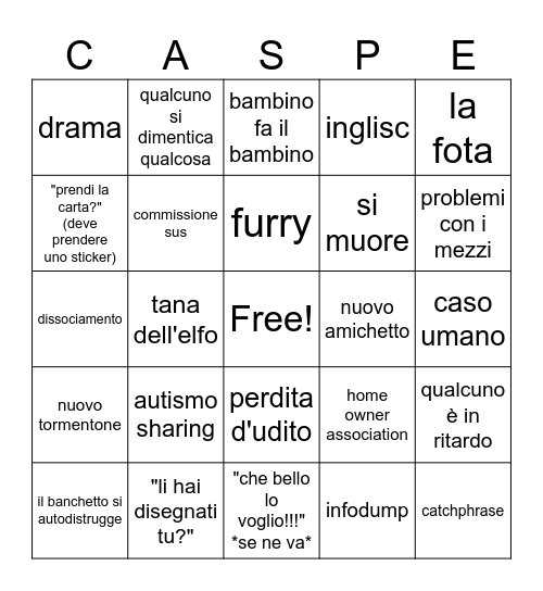Torino Comics 2025 Bingo Card