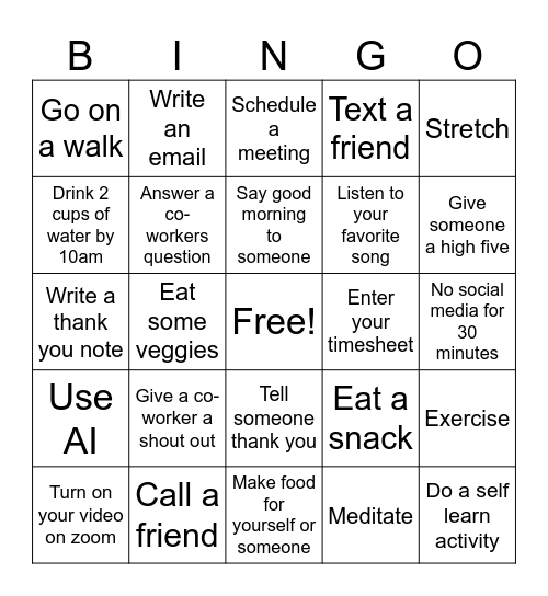 Bug Bash 4/16 Bingo Card