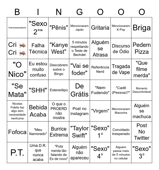 Bingo de "Bingo Premonição" Bingo Card