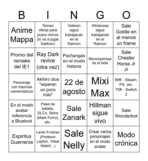 Akihiro puto vago Bingo Card