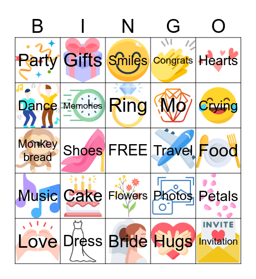 Wedding Bingo! Bingo Card