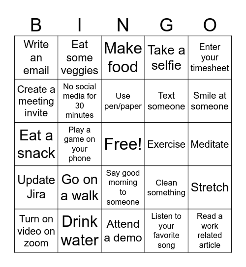 Bug Bash 4/17 Bingo Card