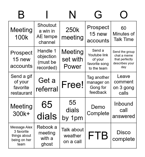 Tabz Bingo Card