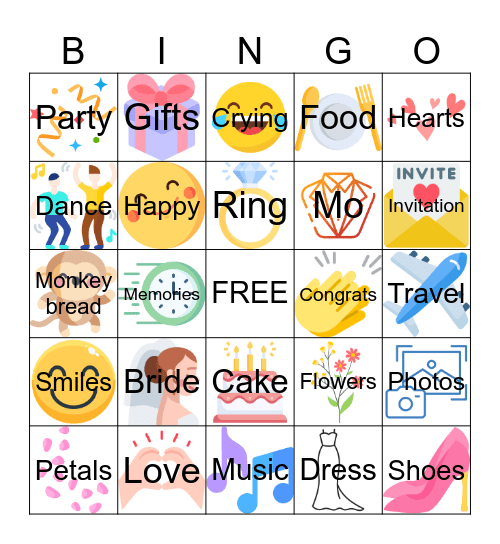 Wedding Bingo! Bingo Card