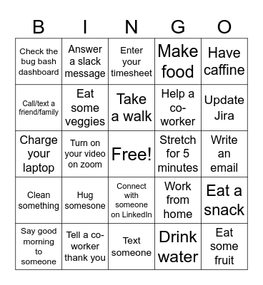 Bug Bash 4/18 Bingo Card