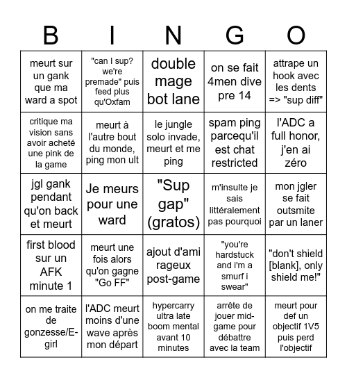 Sef part en soloQ Bingo Card
