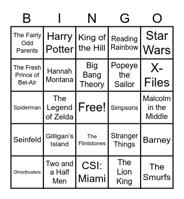 📺Theme Songs📺 Bingo Card